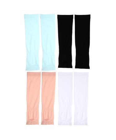 DOITOOL Sport Arm Sleeves 4 Pairs Kids Arm Sleeves Sun Protection Sleeves Cooling Arm Sleeves Ice Arm Covers For