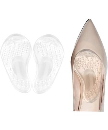 4 Pairs Silicone Arch Massage Insoles - Metatarsal Pads for Women - Anti-Slip Grip Half Shoe Inserts - High Heel Toe Protectors - Transparent 13x6.5cm - Buy Online on GoSupps.com
