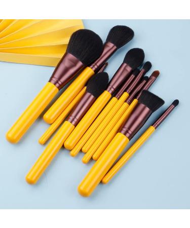 Buy Makeup Brushes - Yellow Series 11 Synthetic Brush Set | Face & Eye Makeup Pencils | Beginner Beauty Tools - International Shipping Available - Buy Online on GoSupps.com