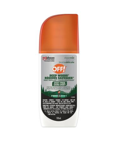 OFF Deep Woods Deet Free Insect and Mosquito Repellent Bug Spray Ideal for Camping Hiking and Hunting 118 mL (Packaging May Vary) 118 ml (Pack of 1) White