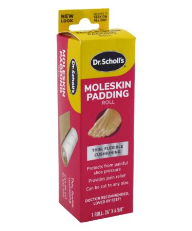 Dr. Scholls Moleskin Padding Roll - 24in x 4.5in | Ultimate Blister and Cushioning Protection | International Shipping Available - Buy Online on GoSupps.com