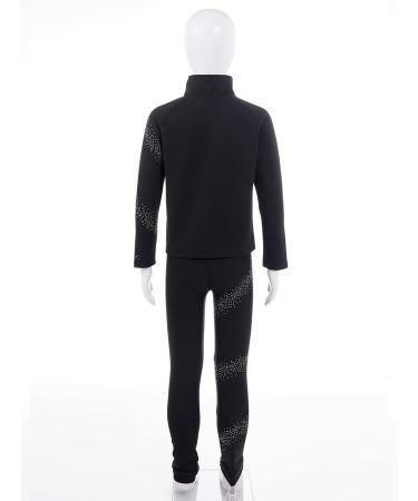 Aislor Girls Kids Ice Skating Suit - Figure Skating Jacket & Leggings Set | Black, 12 Years - Buy Online on GoSupps.com