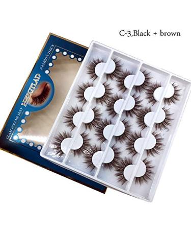 Buy HBZGTLAD 12 Pairs 3D Mink Lashes - Natural Dramatic Volume Fake Eyelashes for Stunning Makeup - Silk Eyelash Extensions (C-3) - International Shipping Available - Buy Online on GoSupps.com