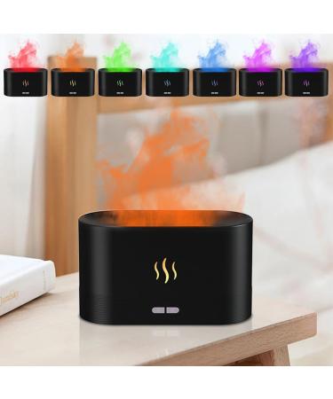 Dasiautoem flame aroma diffuser flame diffuser 180ml with flames effect humidifier 7 colors LED room air humidifier aromatherapy diffuse for family room office spa yoga