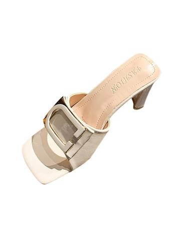 Xtzyglfd women sandals fashion new spring summer strong heel square heel comfortable square sandals for women sexy white 4.5 uk 3xbnarrow