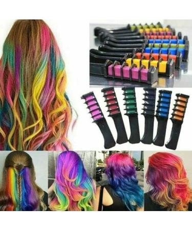 10pcs Temporary Hair Chalk Hair Color Comb Washable Hair Dye Salon Party Set -HnQ - Buy Online on GoSupps.com