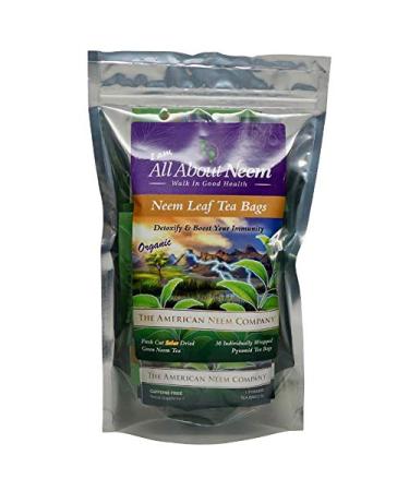 Neem Queen Tea Bags 30 Count Wrapped for Travel Organic Green America's Choice Slow Dried Under Shade Pyramid Tea Bags Neem is The Bio Film Buster - Buy Online on GoSupps.com