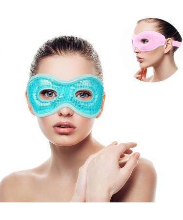 ACWOO Cooling Eye Mask 2PCS Cooling Gel Beads Eye Mask for Puffy Eyes Reusable Hot Cold Therapy Gel Eye Mask for Migraine Relief Headache Dark Circles Dry Eyes Swollen Eyes Sinus Pain (C) A Blue+pink - Buy Online on GoSupps.com