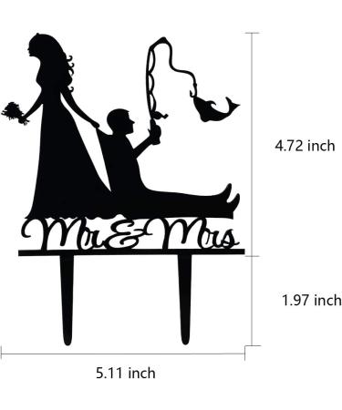 TzTwodcaz Fishing Wedding Cake Topper Funny Mr&Mrs Cake Topper Gift for a Wedding/Bridal Shower/Anniversary Party (Fishing) - Buy Online on GoSupps.com