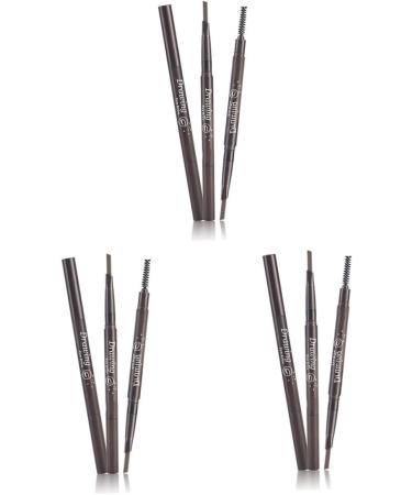 FOMIYES 3pcs 2 1 Eyebrow Pencil Black Eyebrow Filler Eyebrow Pencil Brush Makeup To Rotate Optional 1 count (Pack of 1) As Shownx3pcs - Buy Online on GoSupps.com