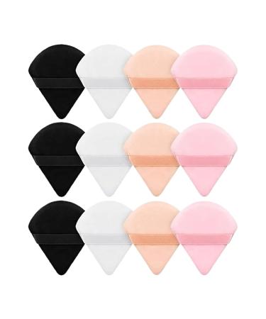 SBTRKT Triangle Velvet Powder Puff - 2/12Pcs Makeup Sponges for Face & Eyes - Black & Rose Red Cosmetic Tool for Contouring & Foundation - Buy Online on GoSupps.com