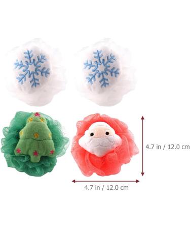 FRCOLOR 4Pcs Christmas Bath Sponges - Exfoliating Loofahs & Shower Balls for Men & Women - Buy Online on GoSupps.com