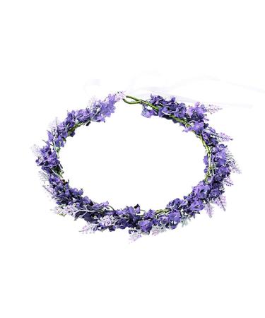 Frcolor lavender blossom hair floral headdress headband flower crowns for lavender stirring ligament flower stirring tapes for the bridal frontal ligaments artificial girls Miss