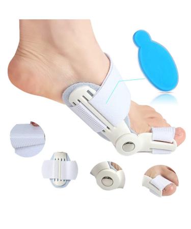 VIEEL Orthopedic Bunion Corrector - Adjustable Hammer Toe Straightener for Men and Women - Breathable Relief Protector Brace Kit - White+Blue - 5.7*5.7inch - Buy Online on GoSupps.com