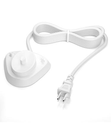 SoulBay Toothbrush Charger Model 3757 Replacement for Braun Oral B Electric Toothbrushes Series Pro D OC IPX7 Waterproof Charger Base Inductive Power Cord with 2 Brush Head Holders  White