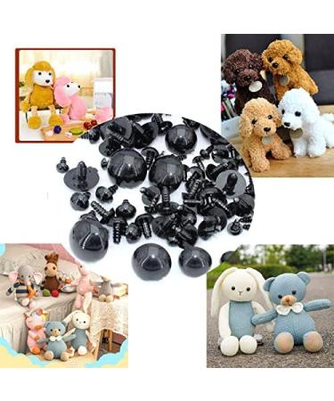 154pcs Black Solid Plastic Safety Eyes with Washers for DIY Crafts - Teddy Bear Dolls, Plush Animals, Puppets - 1Box - 12 Sizes - Buy Online on GoSupps.com