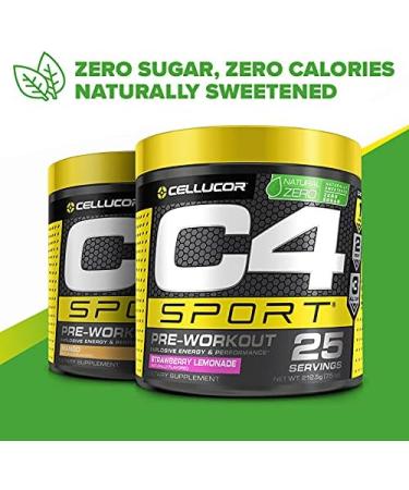 C4 Sport Pre Workout Powder - Energy Boost with Creatine, Caffeine, and Beta-Alanine Blend - NSF Certified | 25 Servings Strawberry Lemonade - Buy Online on GoSupps.com