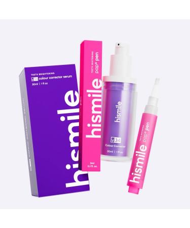 Hismile Fast Whitening Bundle, V34 Colour Corrector, Pap+ Teeth Whitening Pen, Teeth Whitening, Purple Teeth Whitening