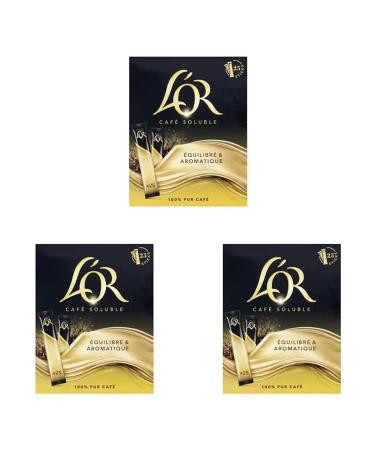 L'Or Caf Soluble 25 Sticks Classique (Lot de 3) Noir / Beige