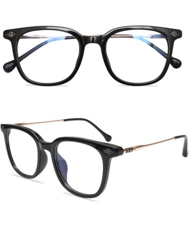 Riccie Retro Men's Reading Glasses | Anti-Blue Light HD Aspherical Lenses +0.5 to +3.0 | Ultra-Thin Anti-Fatigue Protective Glasses - Buy Online on GoSupps.com