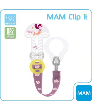 MAM Perfect Day Pacifier for Girls - Silicone 6+ with Adjustable Clip It! Fashion Pacifier Strap - Washable & Stylish - Buy Online on GoSupps.com