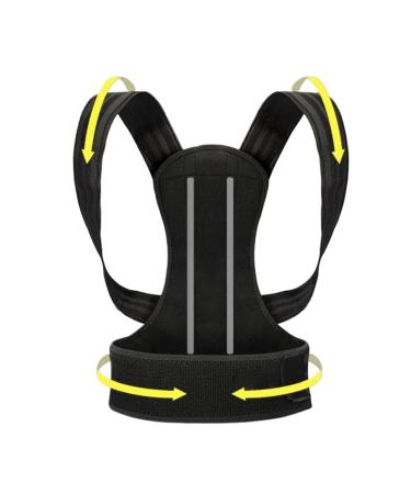 Breathable Posture Corrector Men Women Back Brace Spinal Support Adjustable Lumbar Shoulder Neck Clavicle Posture Trainer For Upper And Lower Back Pain Relief (Color : Black Size : Large) Large Black