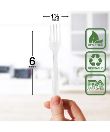 400 Pack Extra Heavyweight Disposable White Plastic Forks - Ideal for Parties, Dinners, Catering and Family Gatherings - Buy Online on GoSupps.com