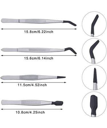 WISYURT Hair Removal Set - 4 Tweezers with Rubber Plugs & PVC Coating | Fine & Flat Tip Epilator Pliers for Precision Hair Removal - Buy Online on GoSupps.com