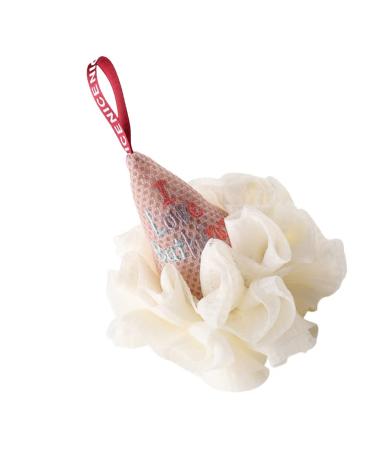 1Pc ice Cream Bath Ball Bath for Bathroom Sponge Shower Bath Sponge Bath Sponge mesh loofah Sponge exfoliating loofah Sponge Pouf Cleaner Travel Polyester White Rice White