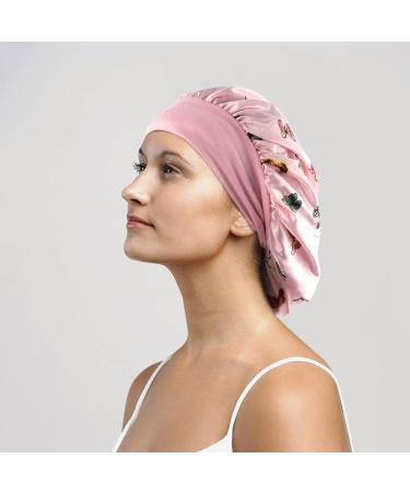3-Piece Satin Silk Bonnet Set for Sleeping | Wide Elastic Band Night Cap for Women - Black - Buy Online on GoSupps.com