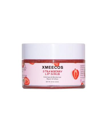 XMEECOS Strawberry Lip Scrub Exfoliating Moisturizing and Repairing and Lips Softening| Cruelty-free| Exfoliator