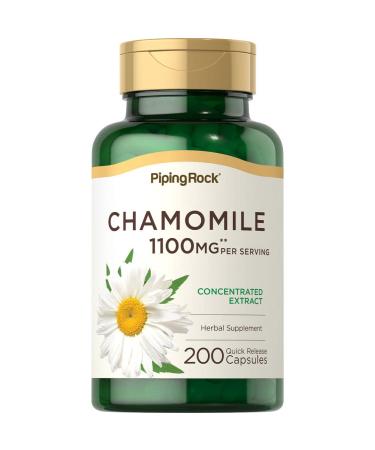 Piping Rock Chamomile Capsules 1100mg | 200 Pills | Extract Supplement | Gluten Free, Non-GMO