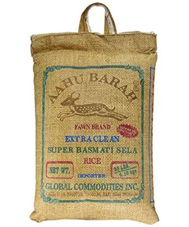 Aahu Barah Basmati Sela Rice 10lb 10 Pound (Pack of 1)