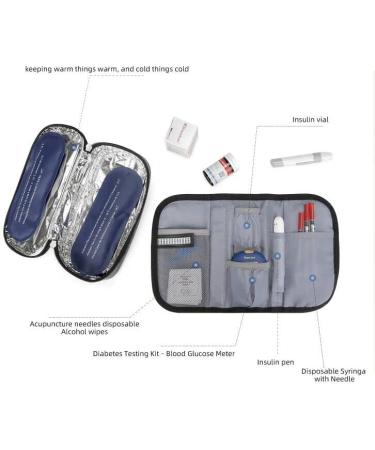 Semikk Insulin Cooler Travel Case - Diabetic Insulated Organizer for Insulin Pen & Medication with 2 Ice Packs - Portable Cooling Bag for Diabetic Supplies (Grey) - Buy Online on GoSupps.com