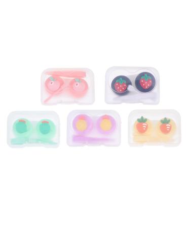 Lalafina 5st contact lens container lens care holder container for eye lenses container for lens storage of contact lenses of portable suitcases glasses case travel caricature pp care set