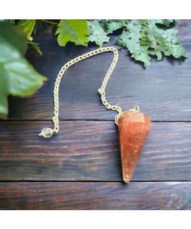 Pandiui23 Natural Strawberry Quartz Pendulum - Hexagonal Vintage Crystal for Chakra Reiki and Meditation - International Shipping Available - Buy Online on GoSupps.com