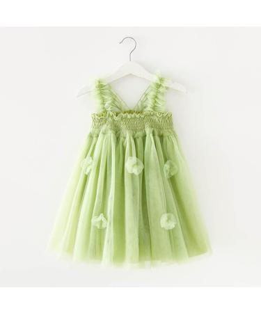 PythJooh Baby Girl Tulle Dress - Toddler Sleeveless Butterfly Wings Tutu Princess Dress for 2-3 Years | Daisy Stars Sundress with Flowers Green - Buy Online on GoSupps.com