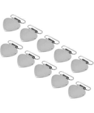 10pcs Heart Shaped Metal Inserts Pacifier Holder Clips - DIY Suspension Clips for Baby Accessories - Buy Online on GoSupps.com