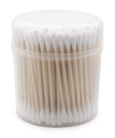 1 PACK Wooden Cotton Swabs (600 Count) - Biodegradable Cotton Buds Dual Cotton Tipped Eco Friendly Made with 100% Wood Great for Makeup Ears Cleaning