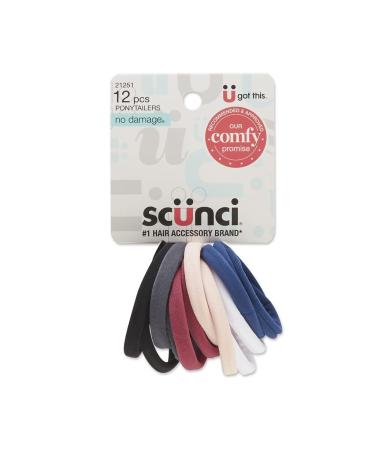 Scunci Everyday & Active Chill Out Super Stretch 12 Count Elastics - Black Plum Pink Blue White - Buy Online on GoSupps.com