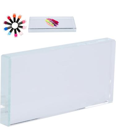 TOPINCN Cosmetic Plate Durable Glass False Eyelash Glue Pallet for Nail Art Paint and Lip Gloss Ideal for Nail Art Artist or Traveling - Buy Online on GoSupps.com