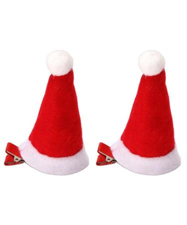 hgnxa Christmas Santa Hat Hair lip Party Props Accessories Hair Pin Festive Glitter Sequins Hat Barrettes Holiday Headwear
