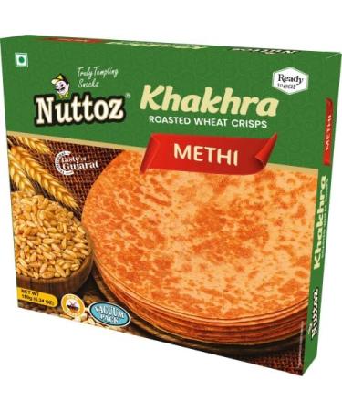 Nuttoz METHI Khakhra ROASTED WHEAT CRISPS 180g (PACK OF 3) 60.00 g (Pack of 3) - Buy Online on GoSupps.com