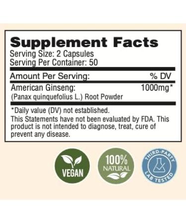Zen American Ginseng 500mg - 100 Capsules. Premium Quality Panax Quinquefolius Daily Supplement - Buy Online on GoSupps.com