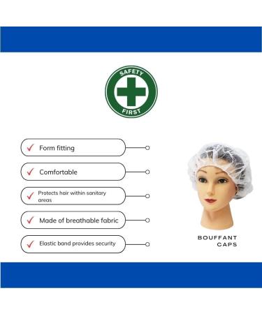Disposable Bouffant Caps 24 Inches White (1000 Pack) - Spun-bounded Poly Hair Net for Head Cover - Shop Now! - Buy Online on GoSupps.com