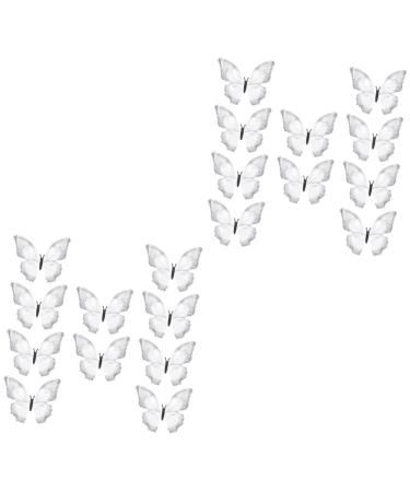 Beavorty 20 pcs DIY butterfly piece wedding hair clips clear hair clips organza ribbon silk butterflies DIY 1 count (Pack of 1) Blackx2pcs