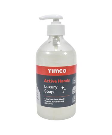 TIMCO - Active Hands Luxury Soap Pump bottle 500ml - Ideal for homes washrooms kitchens industry garages workshops and more