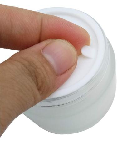 Kingyh 2-Piece Matte Glass Cream Can Set - 50ml Travel Jars for Cream Lotions & Essential Oils - Screw Cap & Liner Containers for Home Storage - Buy Online on GoSupps.com