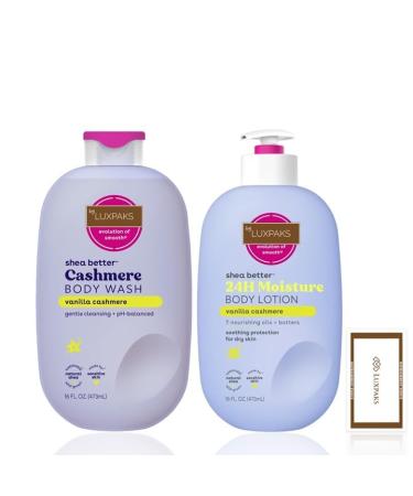 LuxPaks Skincare kit: contains an E.O.S Vanilla-Cashmere body lotion and a shower gel with LuxPaks Wipe