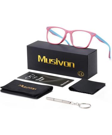 Musivon Children's Anti Blue Light Glasses | Stylish Computer Glasses for Kids 4-14 | Pink & Blue Options - Buy Online on GoSupps.com
